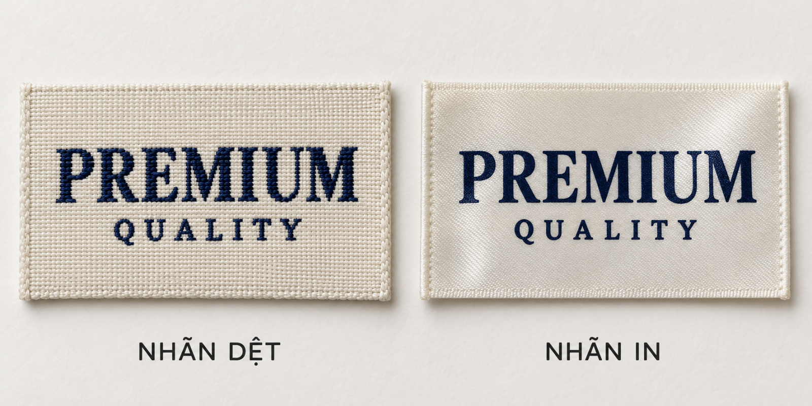 Nhãn dệt, nhãn in và nhãn kết hợp